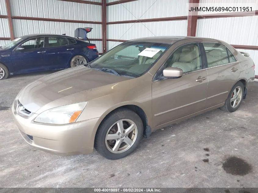 2004 Honda Accord 2.4 Ex VIN: JHMCM56894C011951 Lot: 40019897