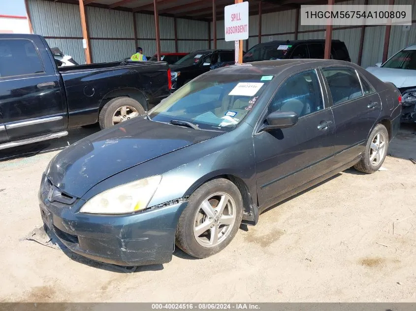 2004 Honda Accord 2.4 Ex VIN: 1HGCM56754A100809 Lot: 40024516