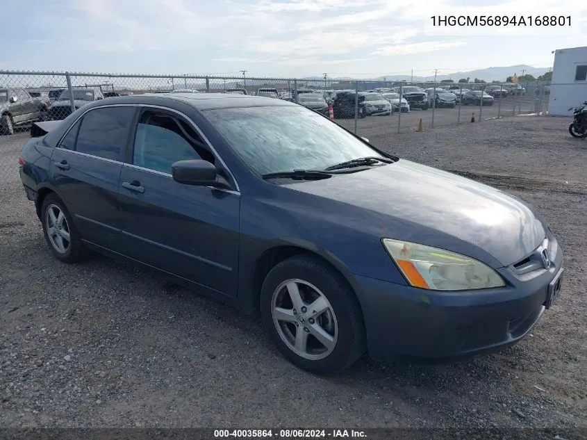 2004 Honda Accord 2.4 Ex VIN: 1HGCM56894A168801 Lot: 40035864