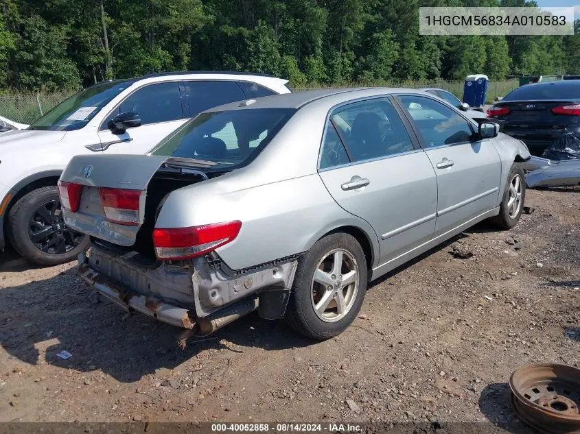 2004 Honda Accord 2.4 Ex VIN: 1HGCM56834A010583 Lot: 40052858