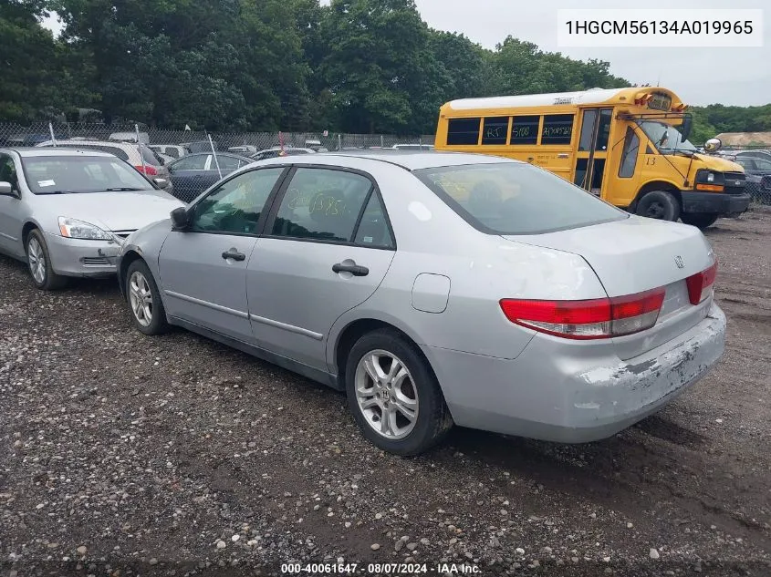 2004 Honda Accord 2.4 Dx VIN: 1HGCM56134A019965 Lot: 40061647