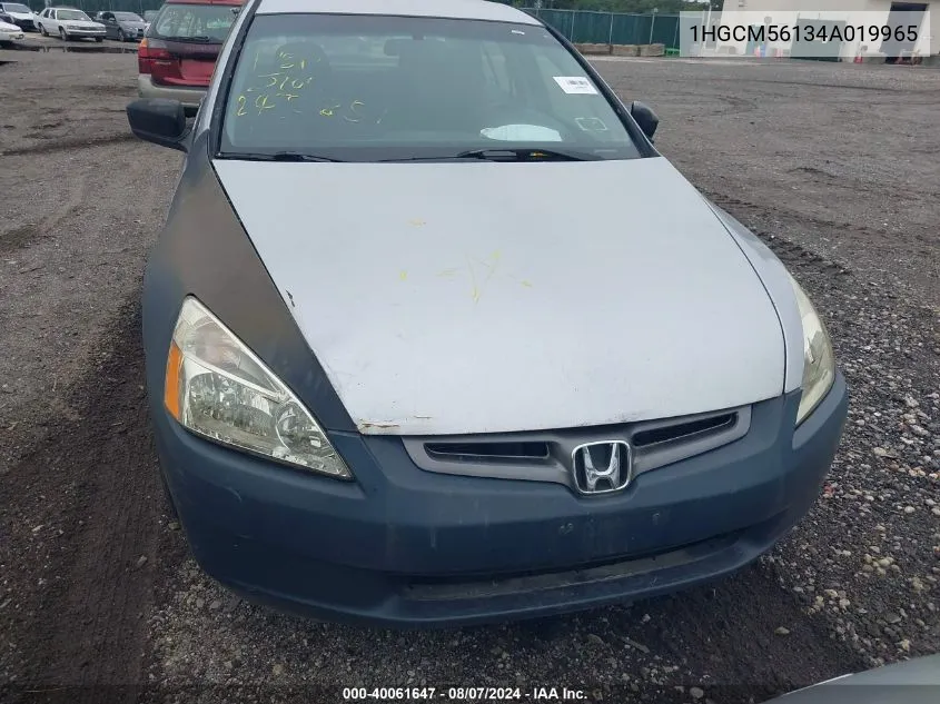 2004 Honda Accord 2.4 Dx VIN: 1HGCM56134A019965 Lot: 40061647