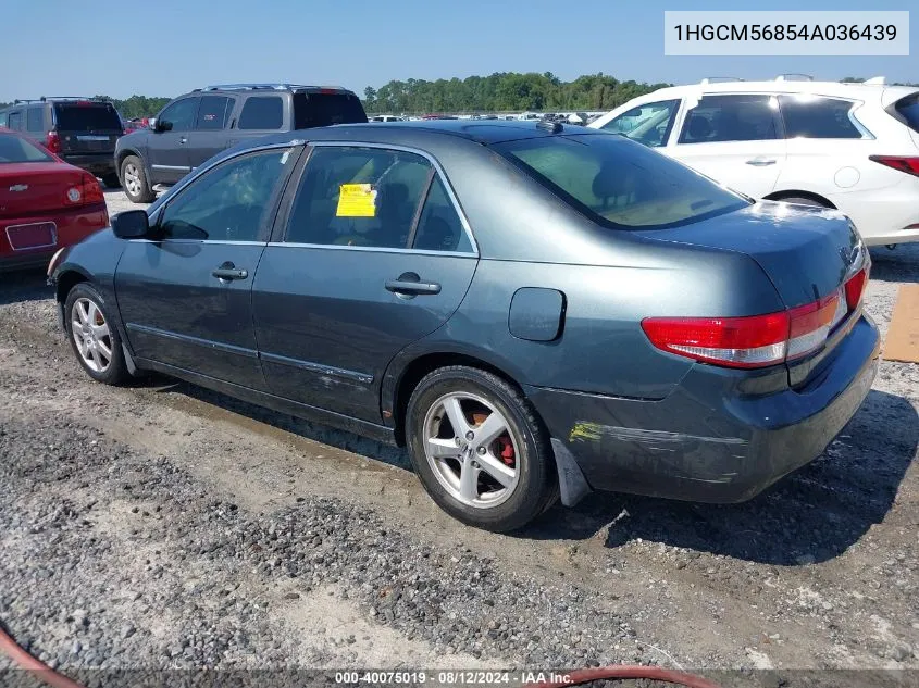 2004 Honda Accord 2.4 Ex VIN: 1HGCM56854A036439 Lot: 40075019