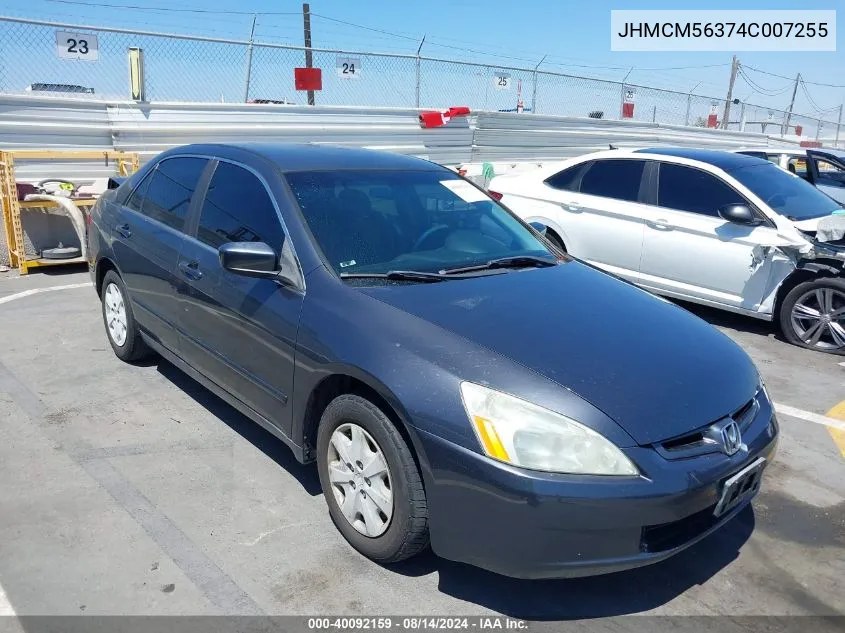 2004 Honda Accord 2.4 Lx VIN: JHMCM56374C007255 Lot: 40092159