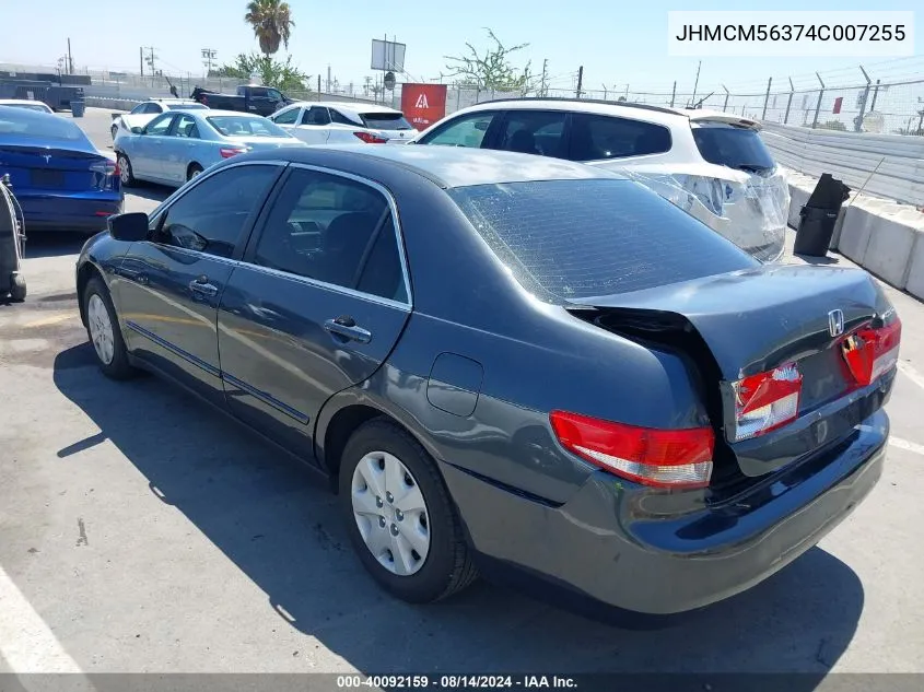 2004 Honda Accord 2.4 Lx VIN: JHMCM56374C007255 Lot: 40092159