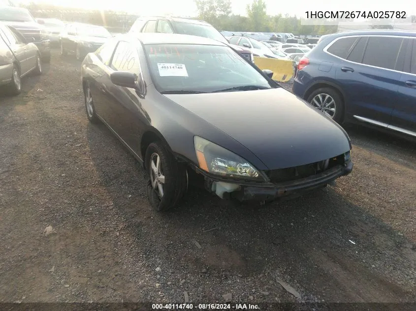 2004 Honda Accord 2.4 Ex VIN: 1HGCM72674A025782 Lot: 40114740