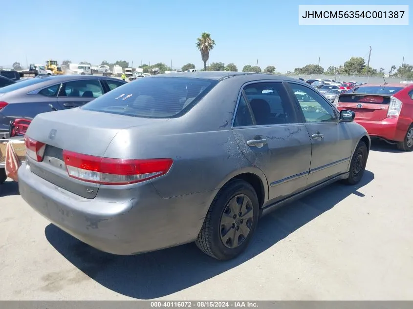 2004 Honda Accord 2.4 Lx VIN: JHMCM56354C001387 Lot: 40116072