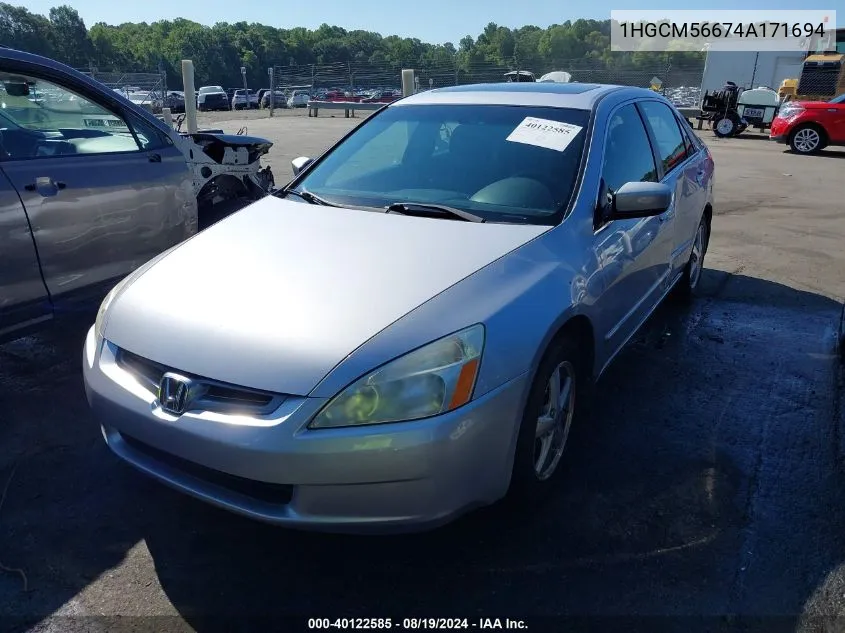 1HGCM56674A171694 2004 Honda Accord 2.4 Ex