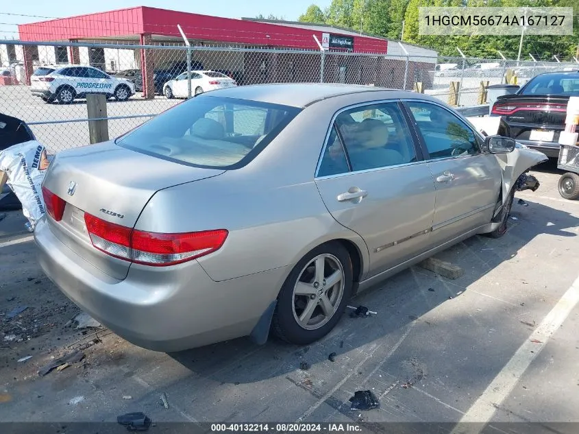 2004 Honda Accord Sdn Ex VIN: 1HGCM56674A167127 Lot: 40132214