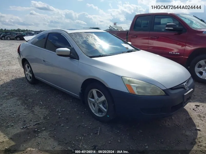 2004 Honda Accord 2.4 Ex VIN: 1HGCM72644A024444 Lot: 40136514