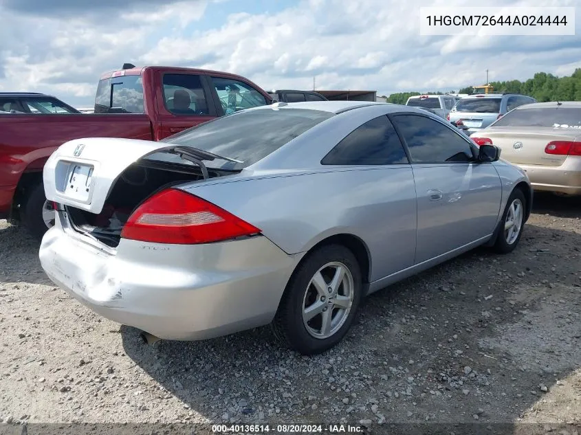 2004 Honda Accord 2.4 Ex VIN: 1HGCM72644A024444 Lot: 40136514