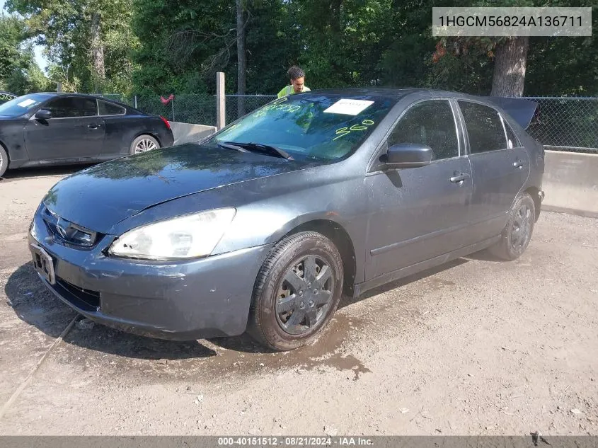 1HGCM56824A136711 2004 Honda Accord 2.4 Ex