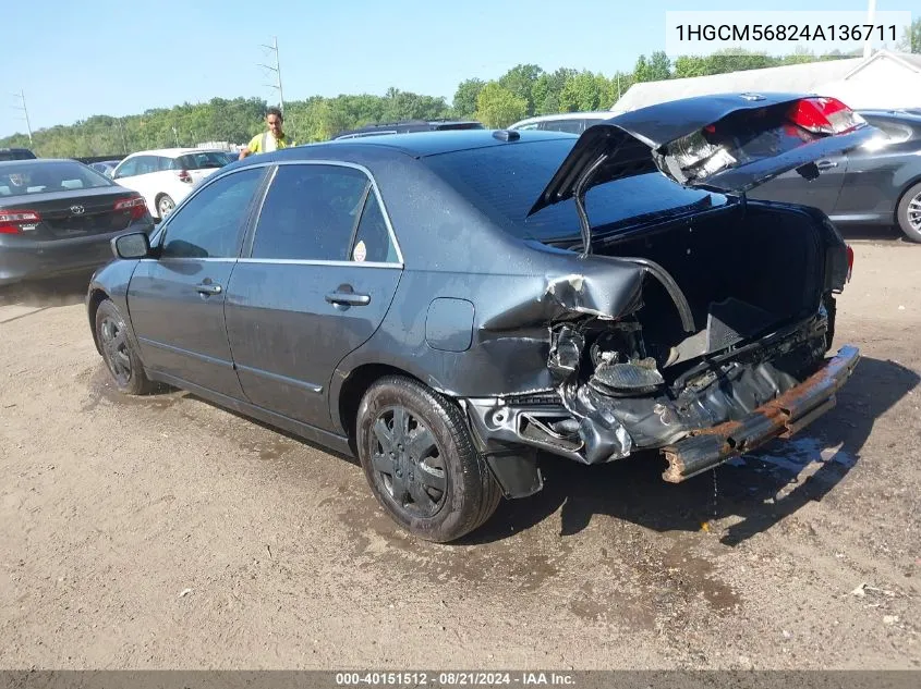 1HGCM56824A136711 2004 Honda Accord 2.4 Ex