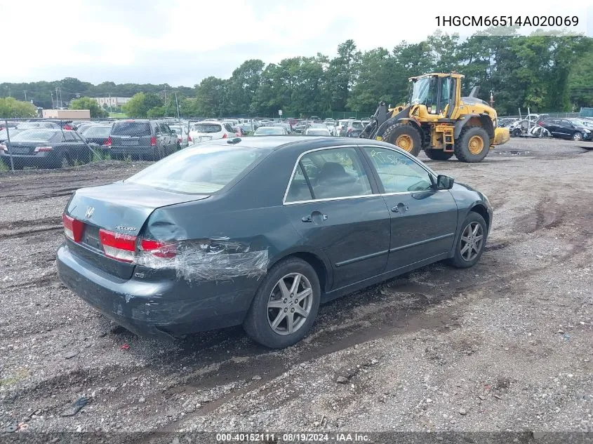 2004 Honda Accord 3.0 Ex VIN: 1HGCM66514A020069 Lot: 40152111