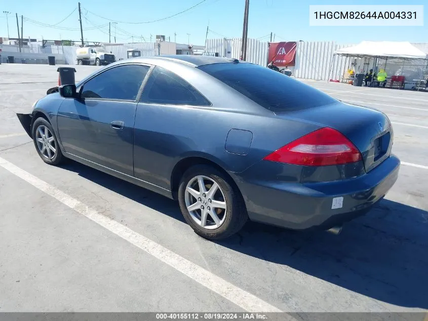 2004 Honda Accord 3.0 Ex VIN: 1HGCM82644A004331 Lot: 40155112