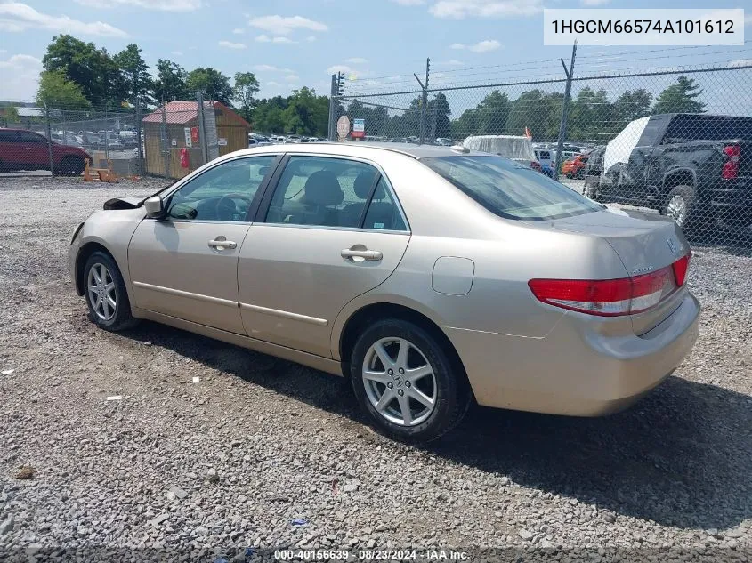 2004 Honda Accord 3.0 Ex VIN: 1HGCM66574A101612 Lot: 40156639