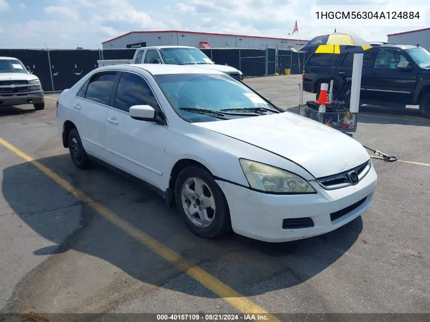 2004 Honda Accord 2.4 Lx VIN: 1HGCM56304A124884 Lot: 40157109