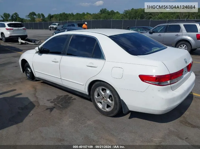 2004 Honda Accord 2.4 Lx VIN: 1HGCM56304A124884 Lot: 40157109