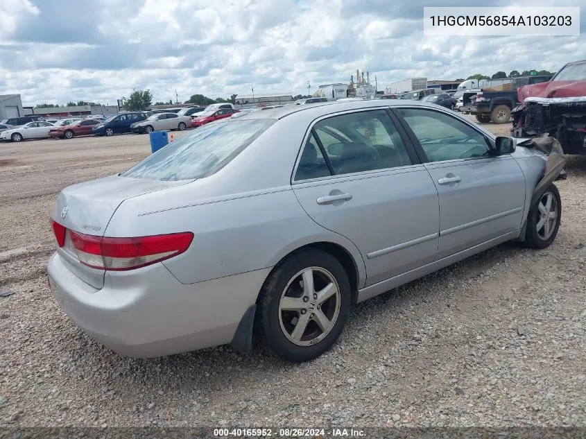 2004 Honda Accord 2.4 Ex VIN: 1HGCM56854A103203 Lot: 40165952