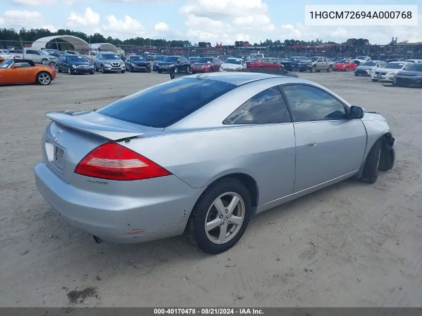 1HGCM72694A000768 2004 Honda Accord 2.4 Ex