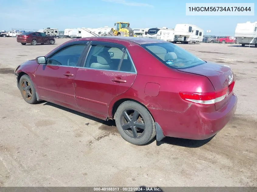 2004 Honda Accord 2.4 Ex VIN: 1HGCM56734A176044 Lot: 40188313