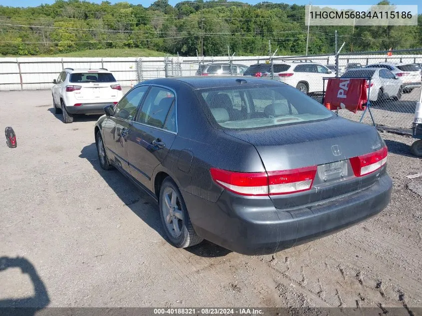 1HGCM56834A115186 2004 Honda Accord 2.4 Ex