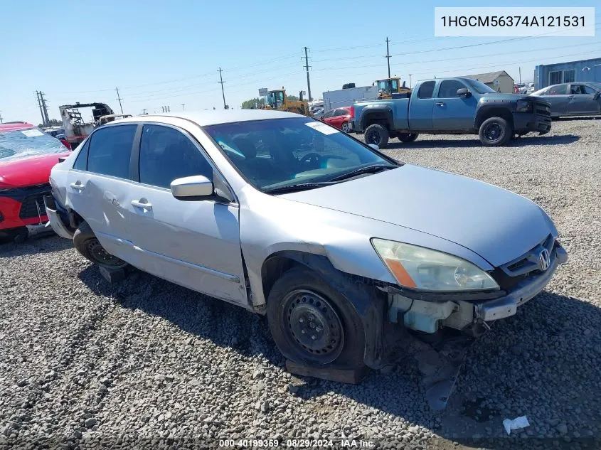 2004 Honda Accord 2.4 Lx VIN: 1HGCM56374A121531 Lot: 40199359