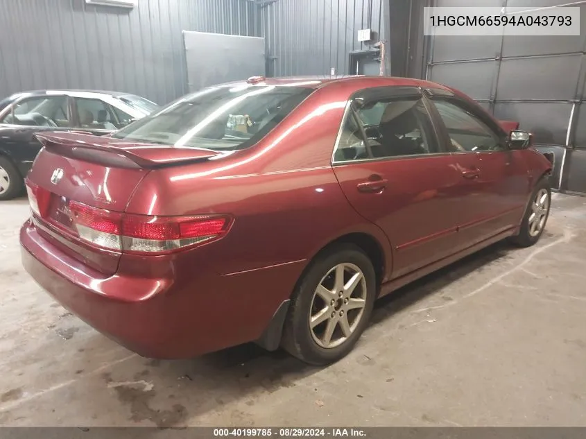 1HGCM66594A043793 2004 Honda Accord 3.0 Ex