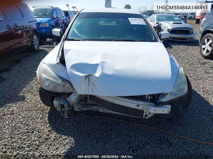 1HGCM55484A148411 2004 Honda Accord 2.4 Lx