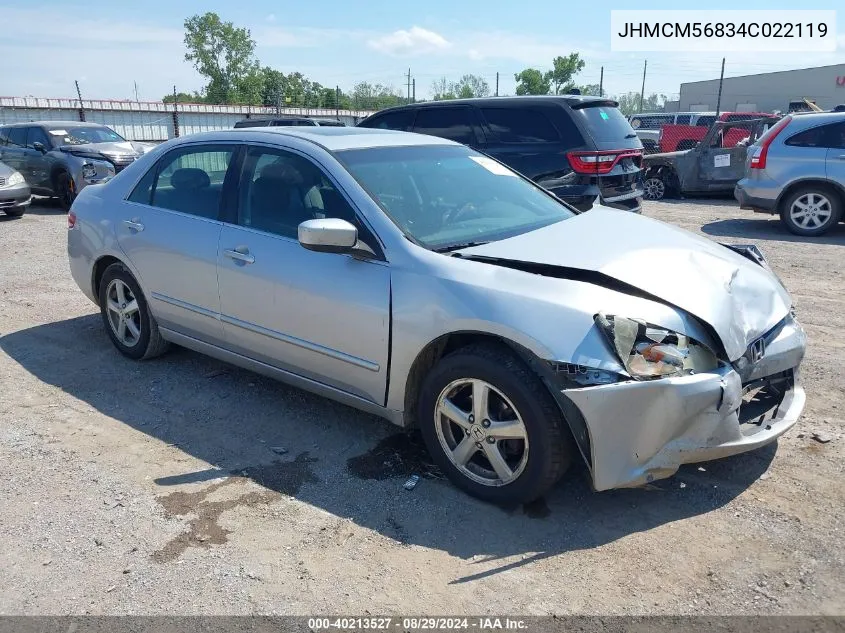 2004 Honda Accord 2.4 Ex VIN: JHMCM56834C022119 Lot: 40213527