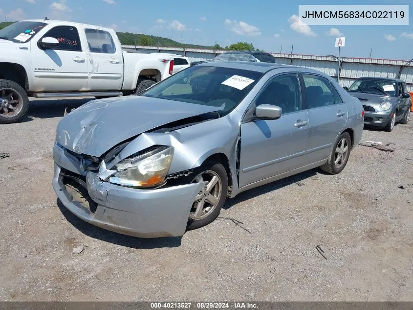 2004 Honda Accord 2.4 Ex VIN: JHMCM56834C022119 Lot: 40213527