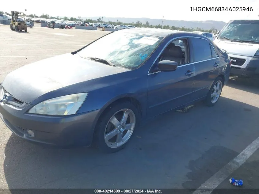 2004 Honda Accord 3.0 Ex VIN: 1HGCM66834A025946 Lot: 40214599