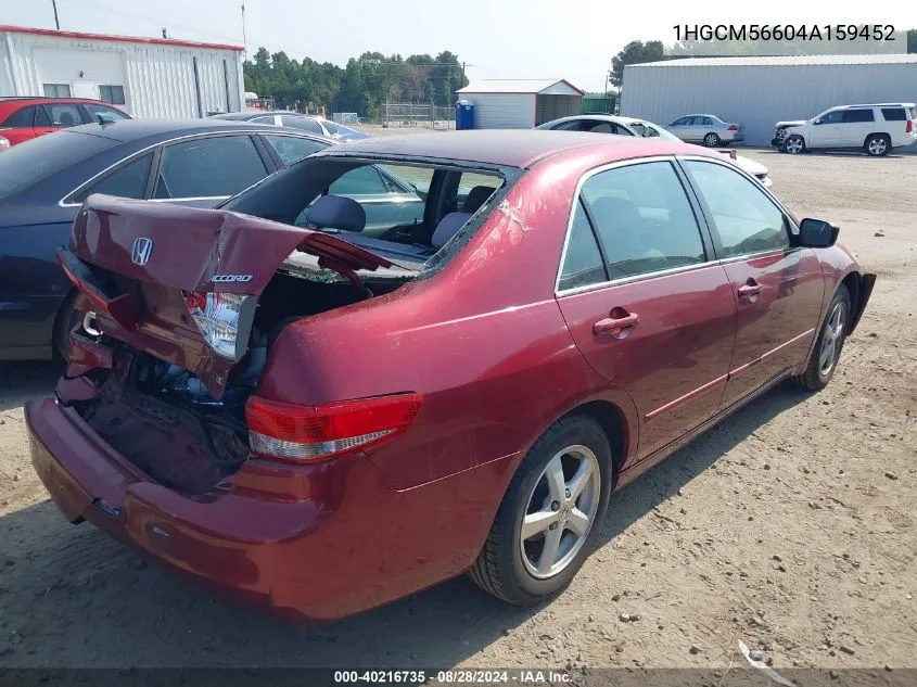 2004 Honda Accord 2.4 Ex VIN: 1HGCM56604A159452 Lot: 40216735