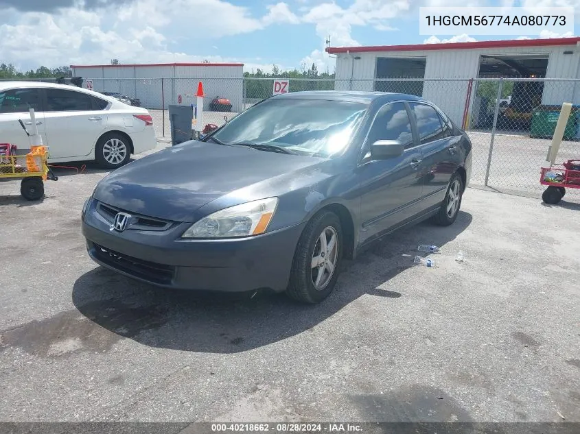 2004 Honda Accord 2.4 Ex VIN: 1HGCM56774A080773 Lot: 40218662