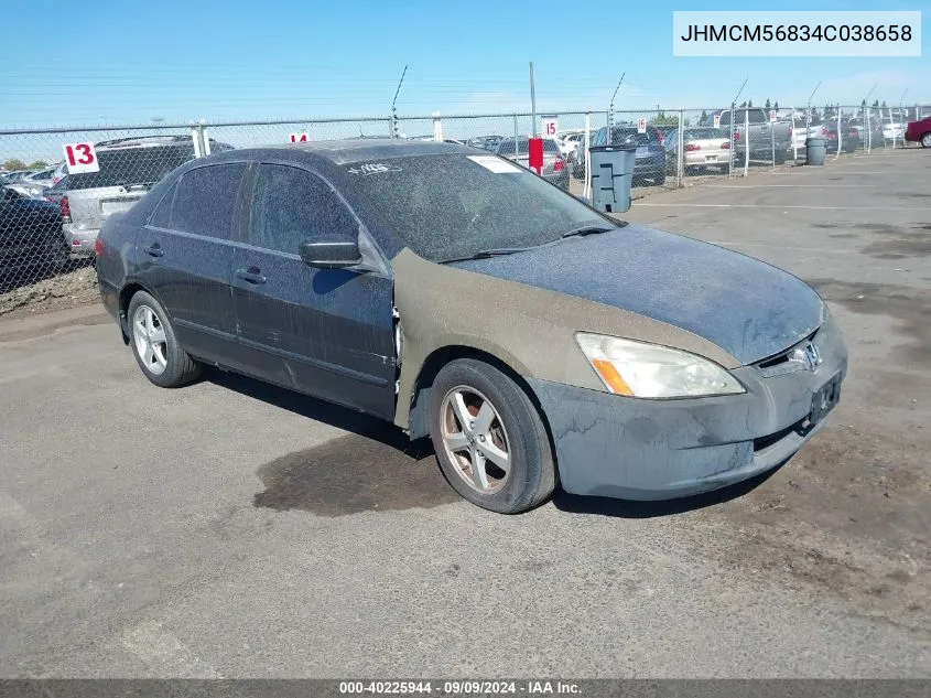 2004 Honda Accord 2.4 Ex VIN: JHMCM56834C038658 Lot: 40225944