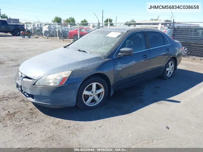 2004 Honda Accord 2.4 Ex VIN: JHMCM56834C038658 Lot: 40225944