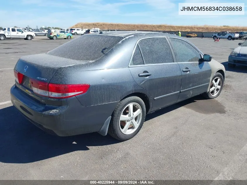 2004 Honda Accord 2.4 Ex VIN: JHMCM56834C038658 Lot: 40225944