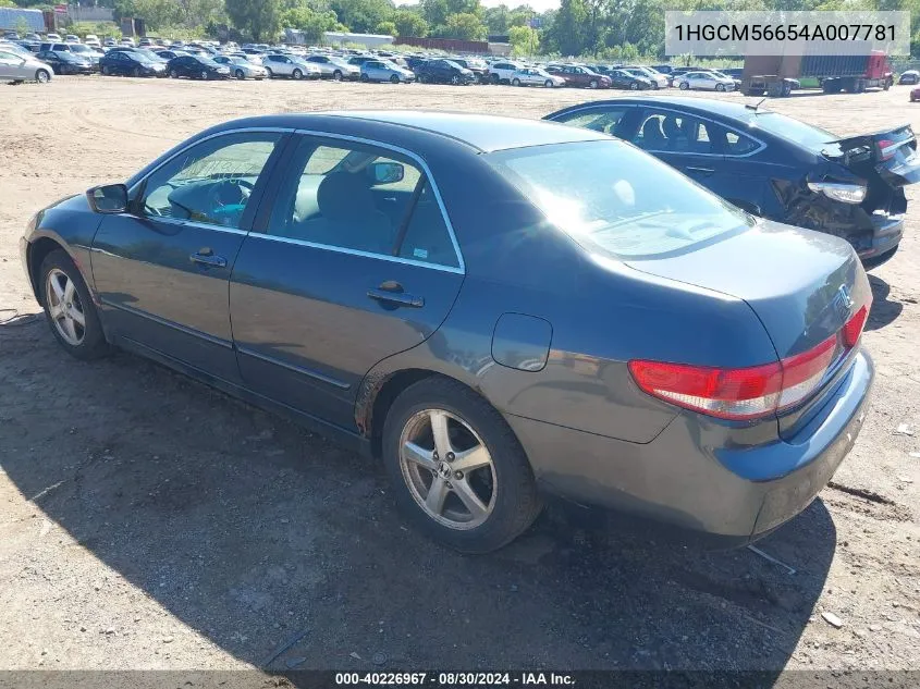 1HGCM56654A007781 2004 Honda Accord 2.4 Ex