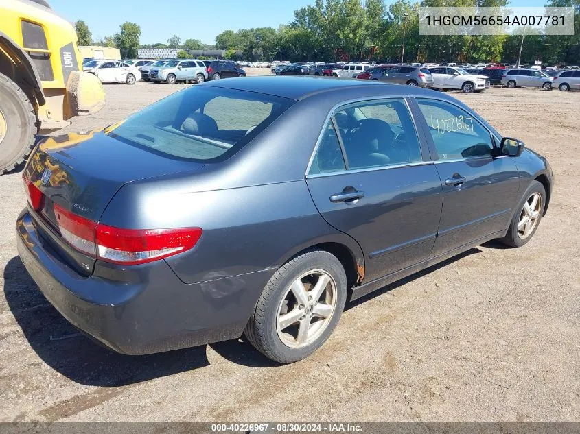 2004 Honda Accord 2.4 Ex VIN: 1HGCM56654A007781 Lot: 40226967