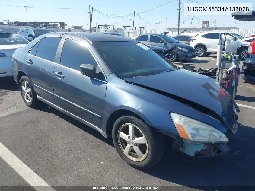 2004 Honda Accord 2.4 Lx VIN: 1HGCM56334A133028 Lot: 40230655