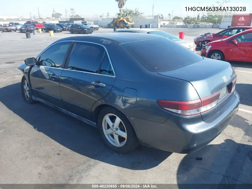 2004 Honda Accord 2.4 Lx VIN: 1HGCM56334A133028 Lot: 40230655