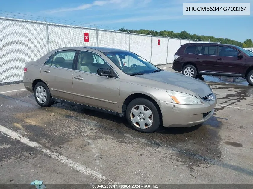 2004 Honda Accord 2.4 Lx VIN: 3HGCM56344G703264 Lot: 40230747