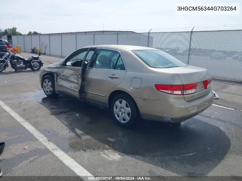 2004 Honda Accord 2.4 Lx VIN: 3HGCM56344G703264 Lot: 40230747