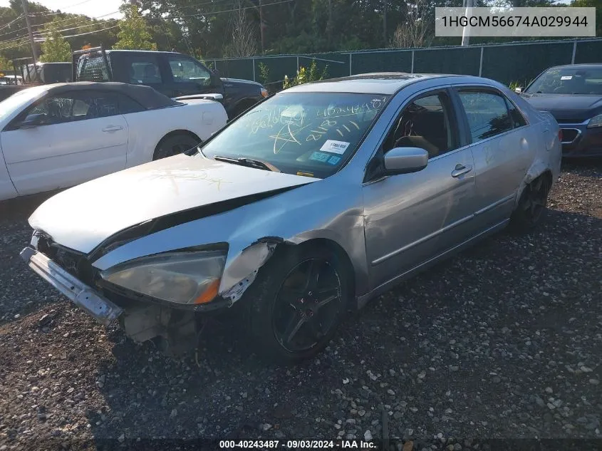 2004 Honda Accord 2.4 Ex VIN: 1HGCM56674A029944 Lot: 40243487