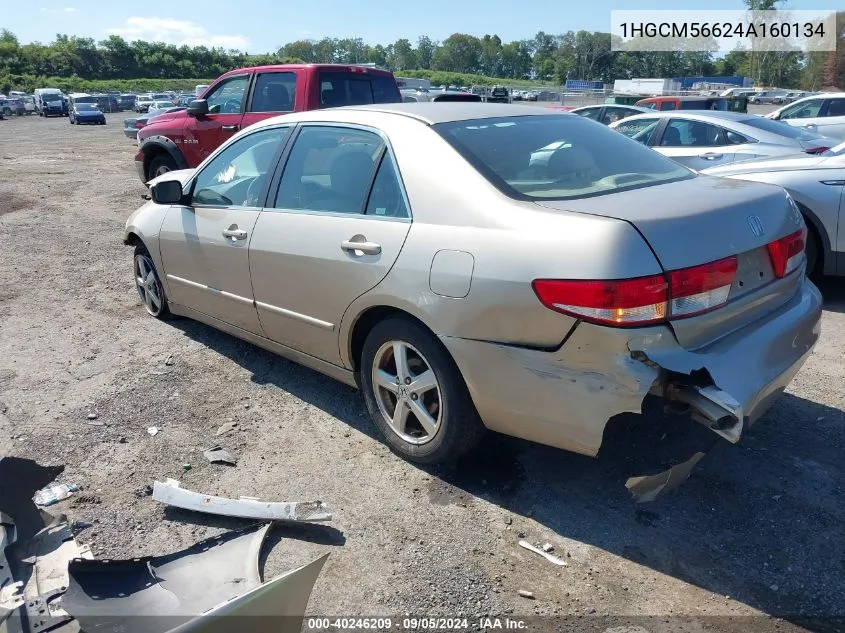 2004 Honda Accord 2.4 Ex VIN: 1HGCM56624A160134 Lot: 40246209