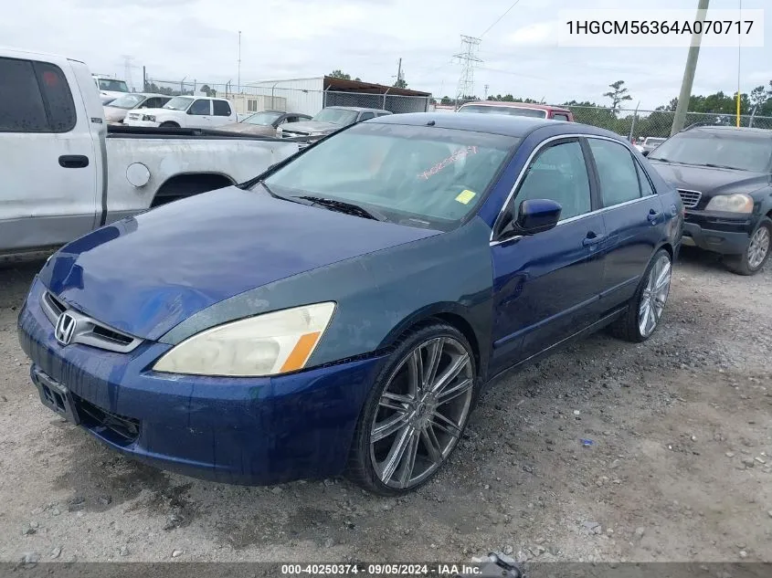 2004 Honda Accord 2.4 Lx VIN: 1HGCM56364A070717 Lot: 40250374