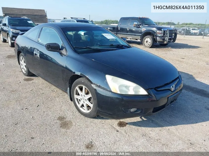 2004 Honda Accord 3.0 Ex VIN: 1HGCM826X4A011350 Lot: 40259795