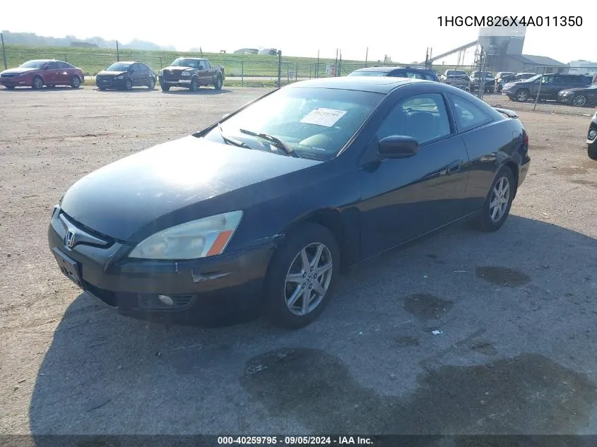 2004 Honda Accord 3.0 Ex VIN: 1HGCM826X4A011350 Lot: 40259795