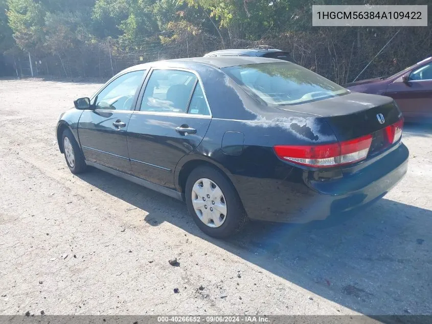 2004 Honda Accord 2.4 Lx VIN: 1HGCM56384A109422 Lot: 40266652