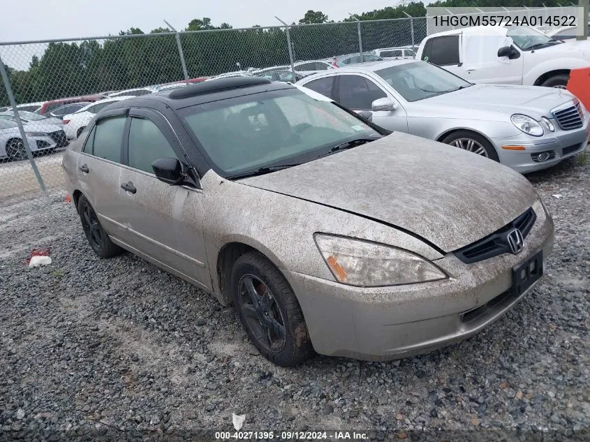 1HGCM55724A014522 2004 Honda Accord 2.4 Ex